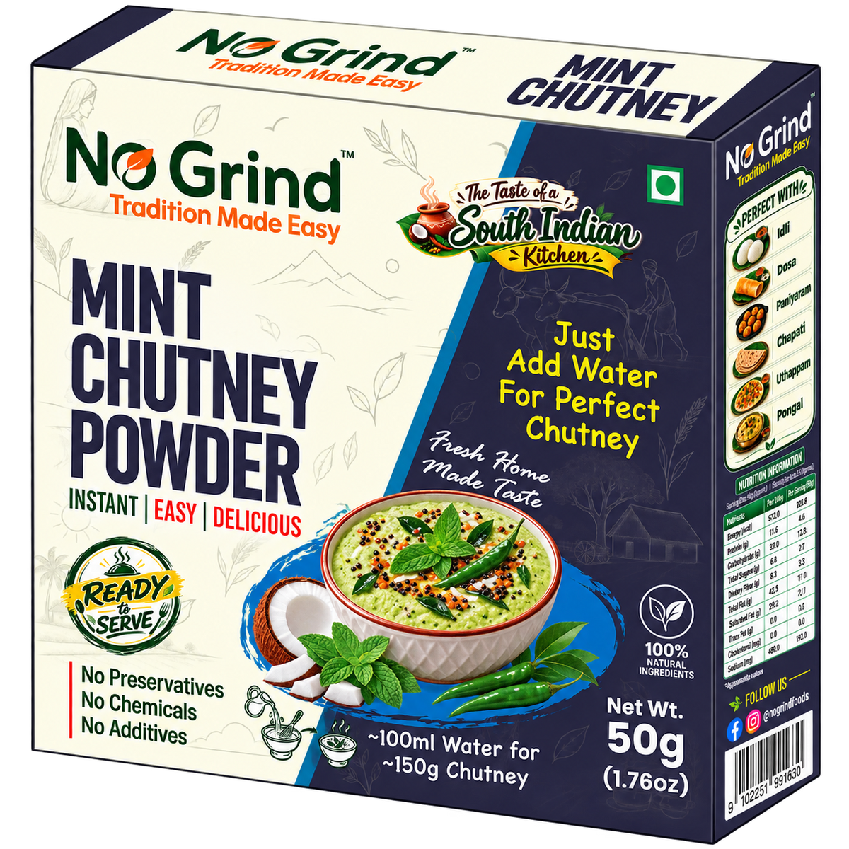 No Grind Mint Chutney Powder | Refreshing Instant Chutney Mix