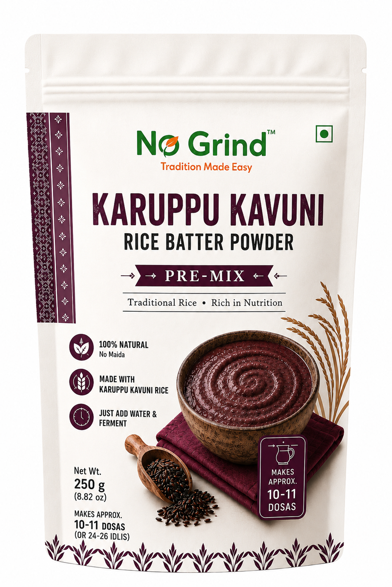 No Grind Karuppu Kavuni Rice Batter Mix | Idli & Dosa Pre-Mix | 250 gms
