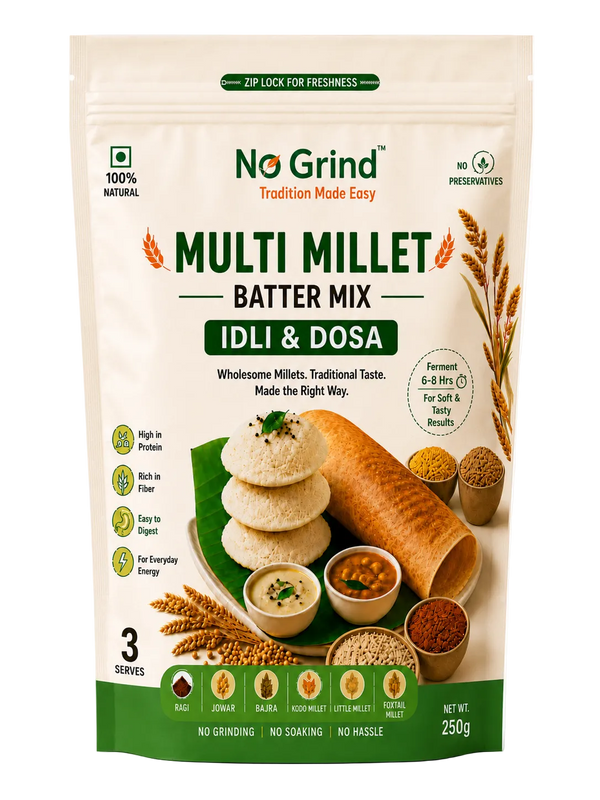 No Grind Multi Millet Batter Mix | Idli & Dosa Pre-Mix | 250 gms