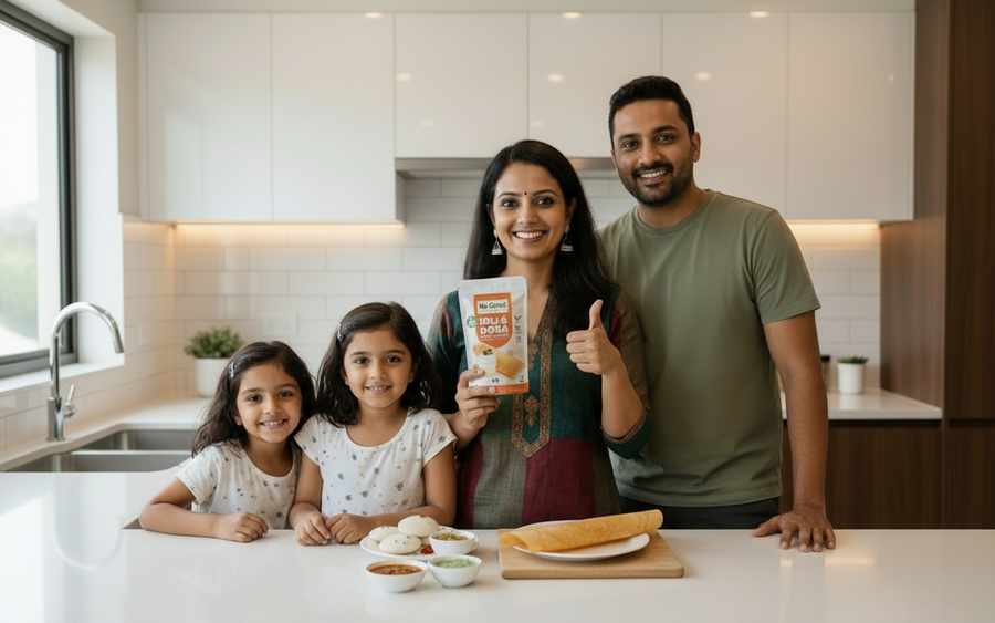 No Grind™ Natural Idli & Dosa Batter Mix – 100% Preservative‑Free | Traditional Taste