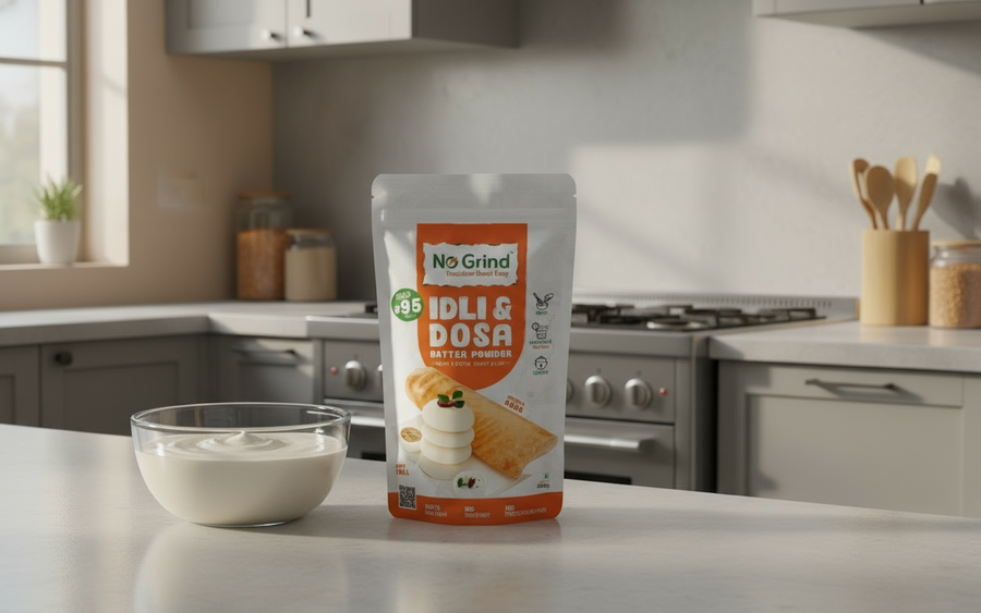 No Grind™ Natural Idli & Dosa Batter Mix – 100% Preservative‑Free | Traditional Taste